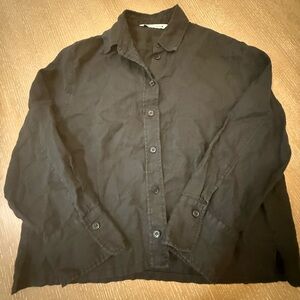 Zara women’s black button up long sleeve